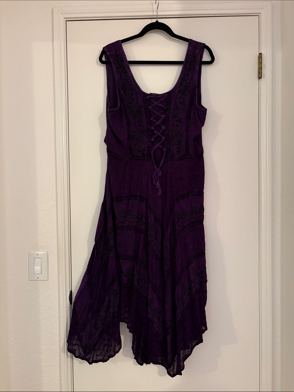 Purple Sleeveless Lace-Up Women’s Dress